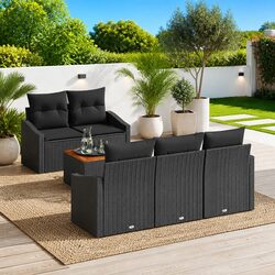 Reassuringly Durable Outdoor Sofa Set with 6 Pieces
