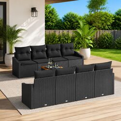 Reliable 9-Piece Modular Sofa Set for Outdoor Enjoyment
