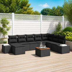 Value-Driven 9-Piece Modular Outdoor Sofa Set with Cushions