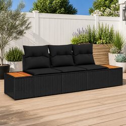 Comfortable Black Poly Rattan Garden Sofa Set for Any Space