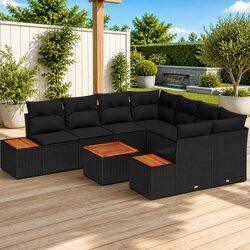 Warm and Practical 9 Piece Garden Sofa Set