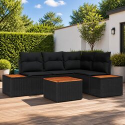 Affordable and Reliable Black 5-Piece Garden Sofa Set