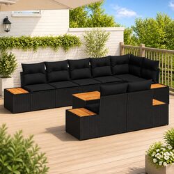 Affordable 9-Piece Black Patio Sofa Set with Comfort Features
