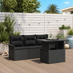 Comfortable 5-Piece Black Outdoor Sofa Set