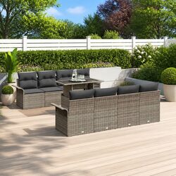 Warm and Welcoming 9 Piece Grey Garden Sofa Set