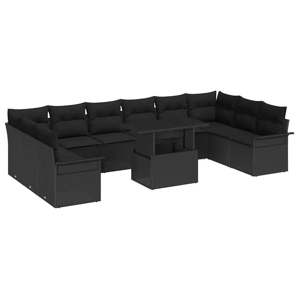 Black Modular Garden Sofa Set 11pcs