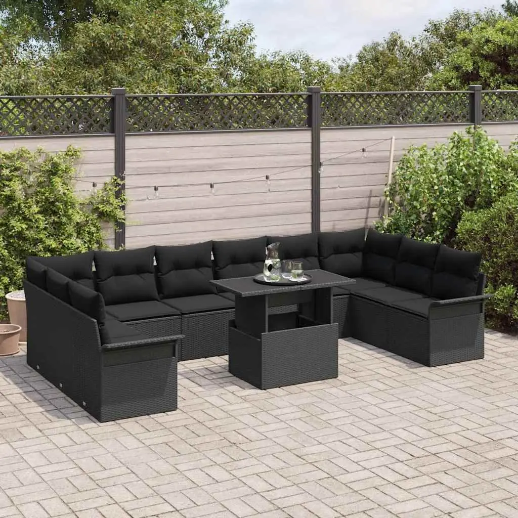 Black Modular Garden Sofa Set 11pcs
