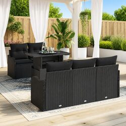 Affordable Comfort: 6 Piece Black Outdoor Sofa Set