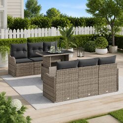 Value-Driven 7-Piece Outdoor Sofa Set in Grey