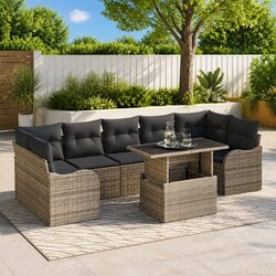 Practical and Stylish 8-Piece Grey Outdoor Sofa Set