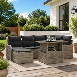 Comfort Meets Value in a 7-Piece Grey Sofa Set