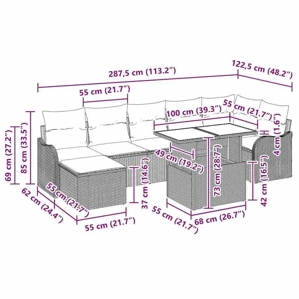 8-Piece Garden Sofa Set
