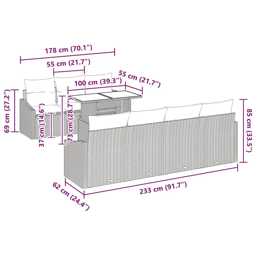 Grey Modular Sofa Set for Outdoor Comfort