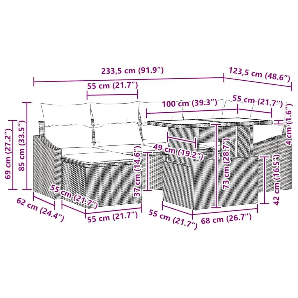 7-Piece Garden Sofa Set