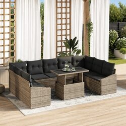 Practical 10-Piece Grey Sofa Set for Outdoor Use