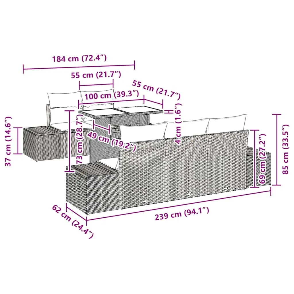 6-Piece Modular Garden Sofa Set