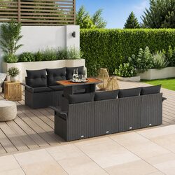 Comfortable 8-Piece Garden Sofa Set with Cushions