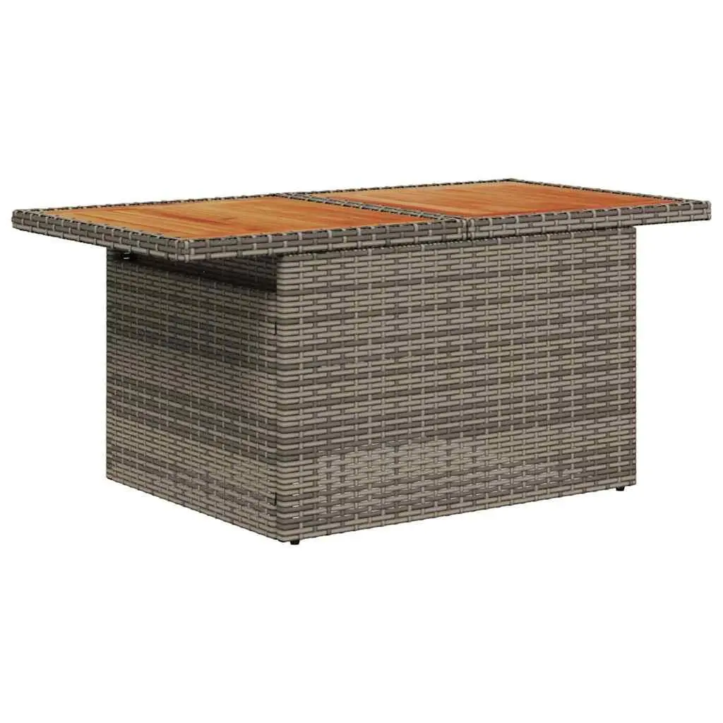 Garden Sofa Set with Cushions Outdoor Seating Grey Poly Rattan Patio Furniture