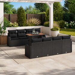 Value-Driven 7-Piece Garden Sofa Set in Black