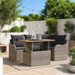 Comfortable and Practical 5 Piece Grey Sofa Set