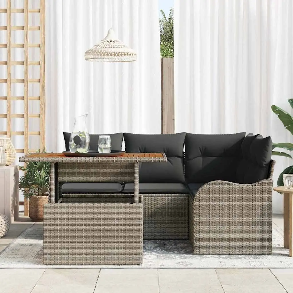 5 Piece Grey Sofa Set