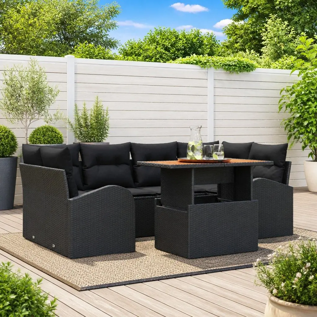 7-Piece Garden Sofa Set with Cushions