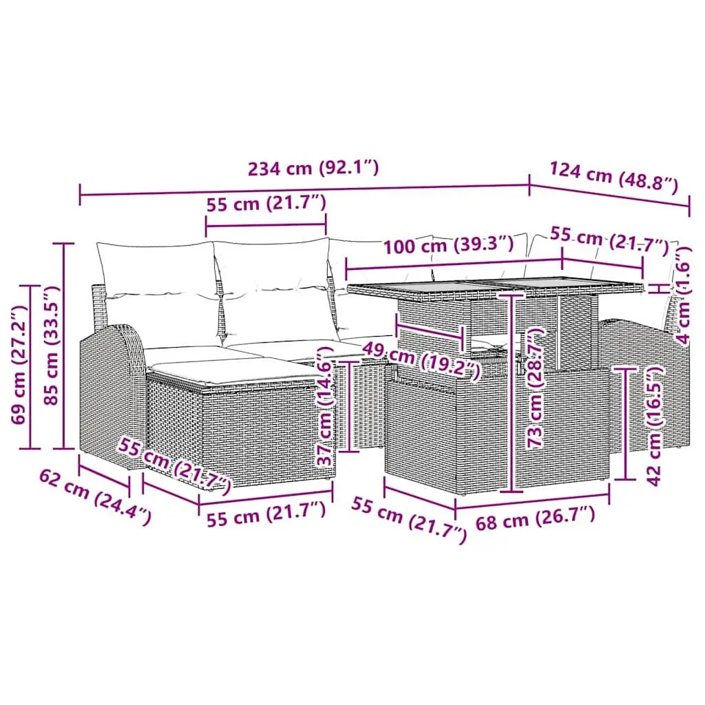 7-Piece Garden Sofa Set