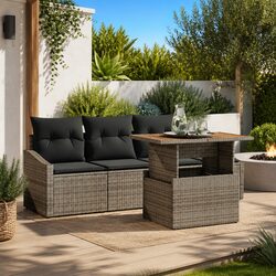 5-Piece Grey Outdoor Sofa Set: Comfort and Practicality