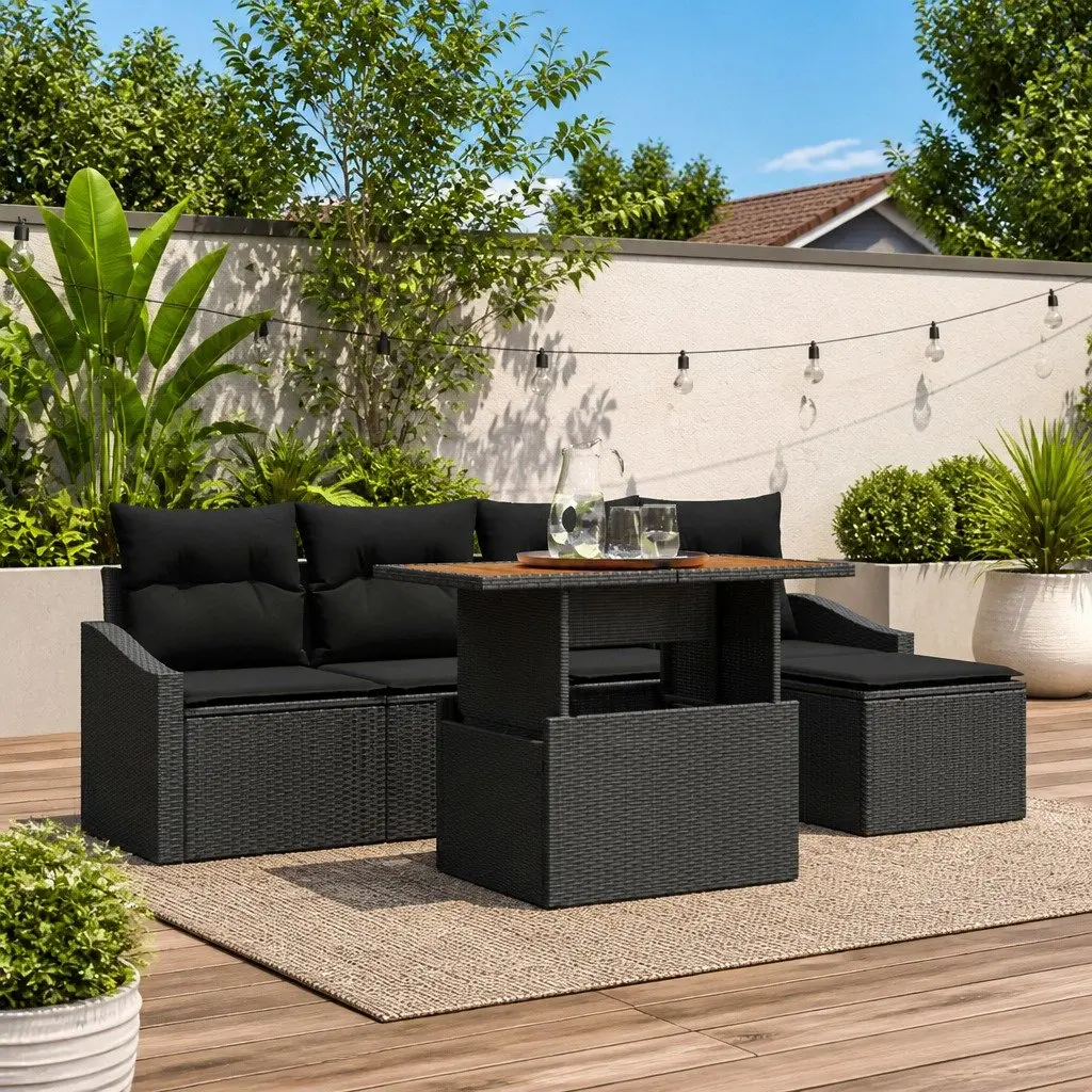 6-Piece Outdoor Sofa Set with Storage Options