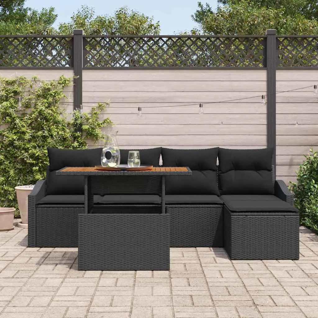 6-Piece Outdoor Sofa Set with Storage Options