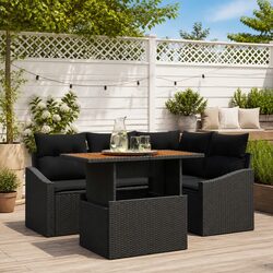 Comfortable 5-Piece Patio Sofa Set in Black
