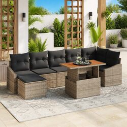 Comfortable and Practical 8-Piece Grey Sofa Set
