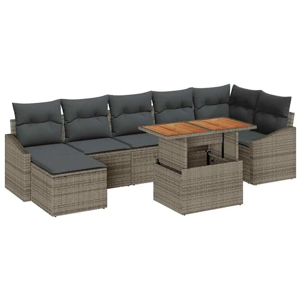 Outdoor Sofa Set 8 Piece Grey Garden Seating Patio Furniture Modular Design