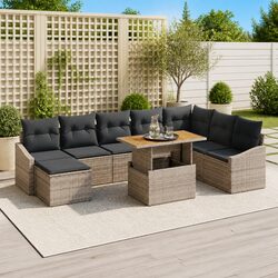 Warm and Reliable 9 Piece Outdoor Sofa Set with Storage