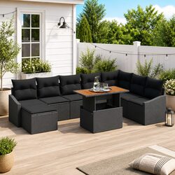 Comfortable and Practical 9-Piece Outdoor Sofa Set