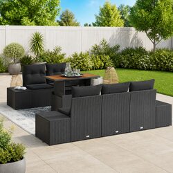 Comfortable and Practical 6 Piece Rattan Sofa Set for Outdoors