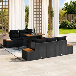 Value-Packed 7-Piece Black Outdoor Sofa Set