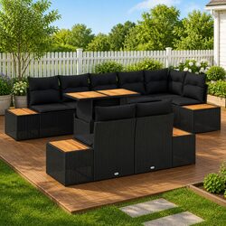 Comfortable and Reliable 9-Piece Garden Sofa Set