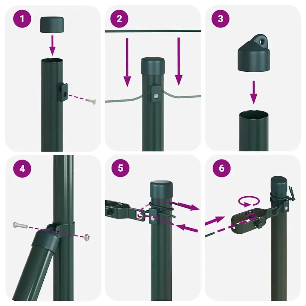 Fence Post 26 Pieces Green Steel Embedded Garden Barrier Outdoor Boundary Marker