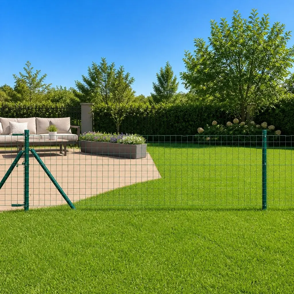 52 Green Powder-Coated Steel Posts for Outdoor Use