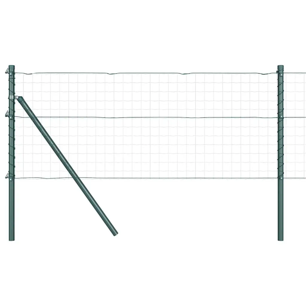Fence Posts Green Powder-Coated Steel Garden Outdoor Barrier 52 Piece