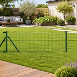 Reassuringly Practical Green Steel Garden Fence Posts