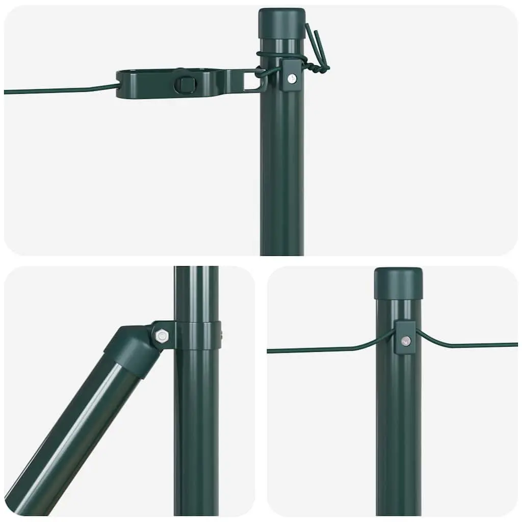 Fence Post 26 Pieces Green Powder-Coated Steel Garden Barrier Marking Outdoor