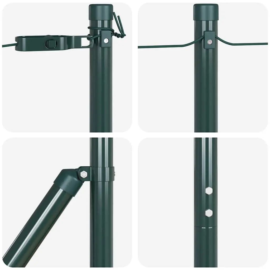 Fence Posts 52 Pack Green Powder-Coated Steel Garden Terrace Boundary Markers