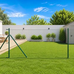 26 pcs Garden Fence Posts - Green Powder-Coated Steel