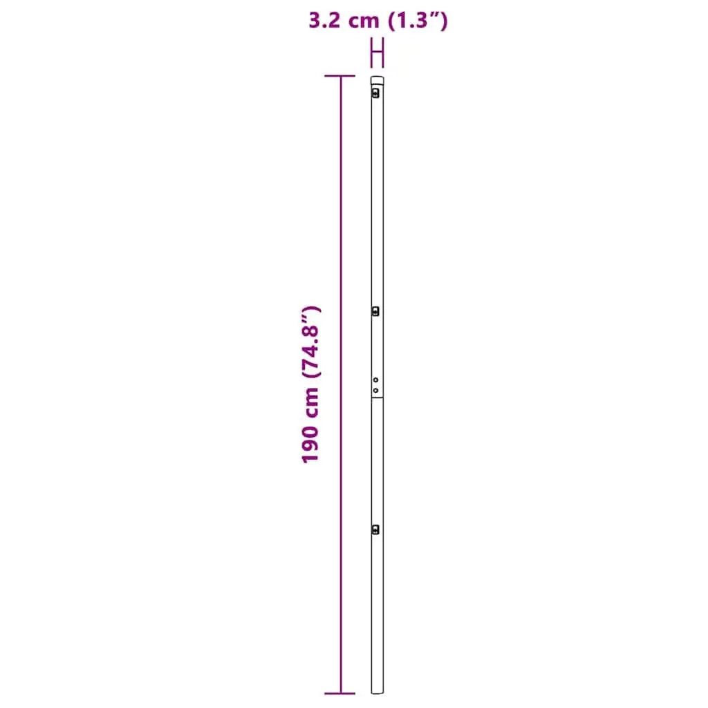 Embedded Fence Post Green Powder-Coated Steel 26 Piece Garden Terrace Boundary