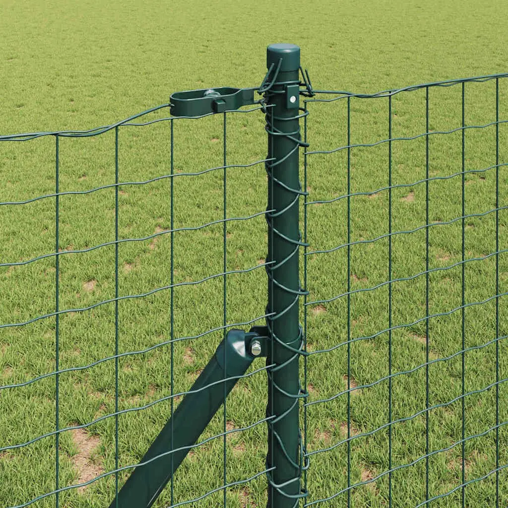 Embedded Fence Post Green Powder-Coated Steel Garden Terrace Boundary 52 Piece