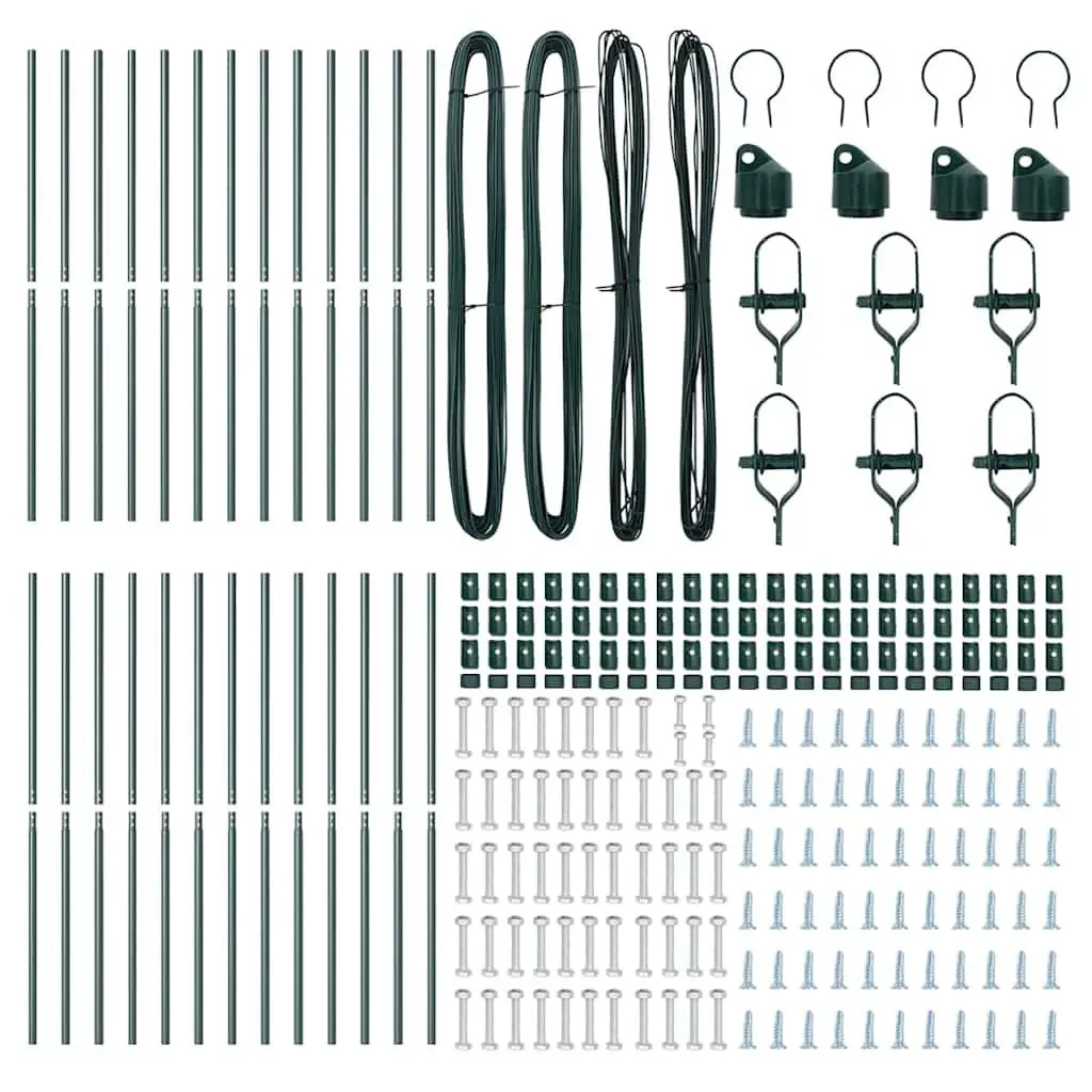 Embedded Fence Post Green Steel Garden Barrier 26 Piece Outdoor Boundary Marker