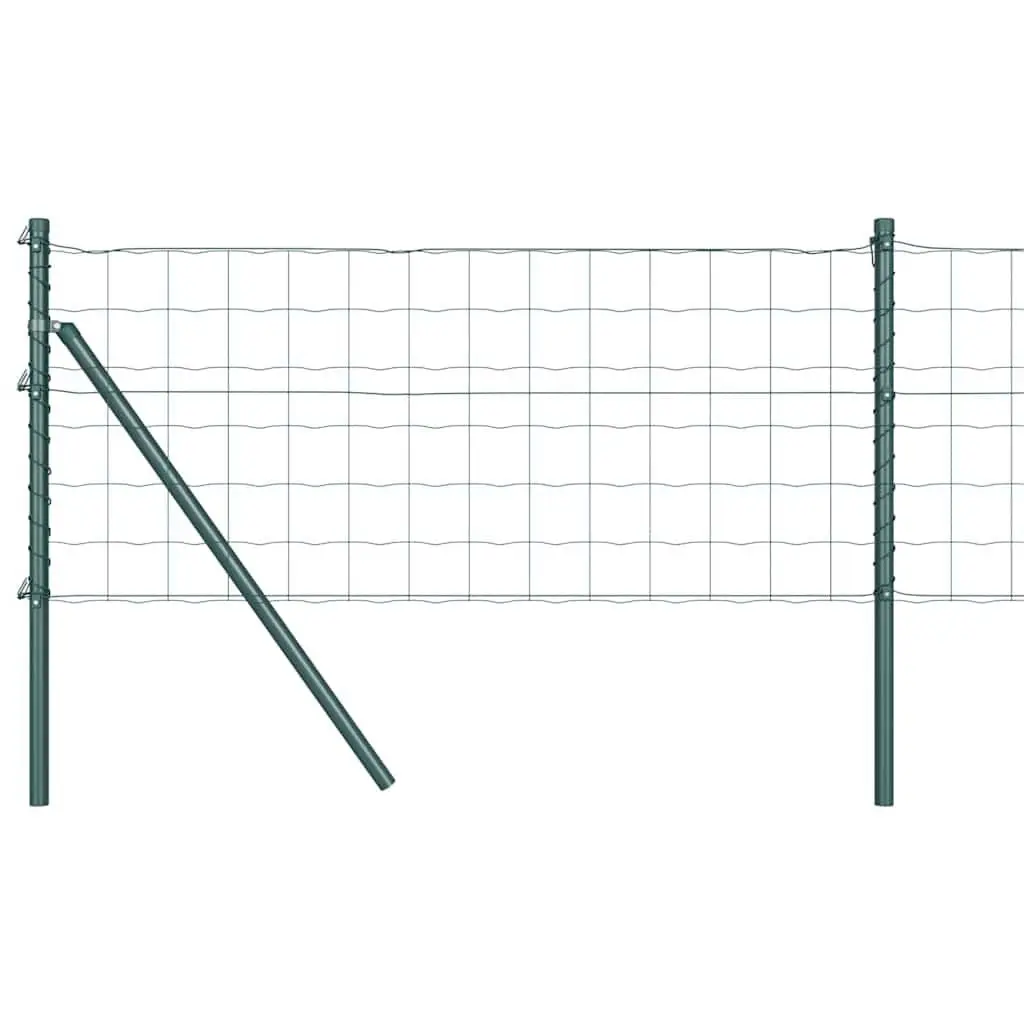 Fence Panel Set Outdoor Garden Barrier 10 x 0.8m Green PVC-Coated Steel Mesh