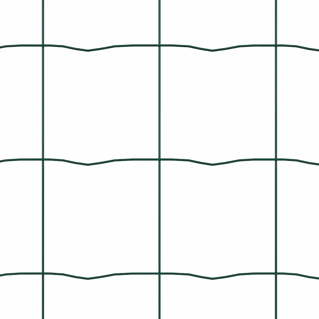 Fence Panel Set Outdoor Garden Barrier 10 x 0.8m Green PVC-Coated Steel Mesh